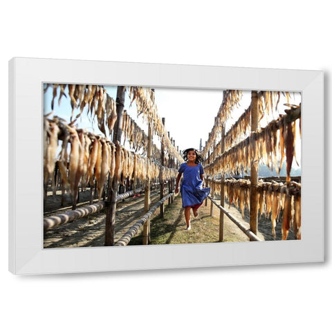 Childhood White Modern Wood Framed Art Print by Garik