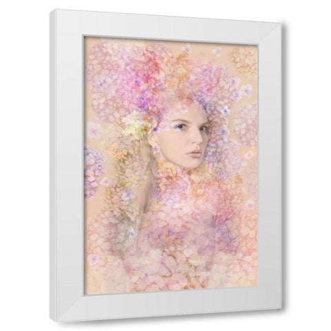 Hortensia White Modern Wood Framed Art Print by Shumilova, Ludmila