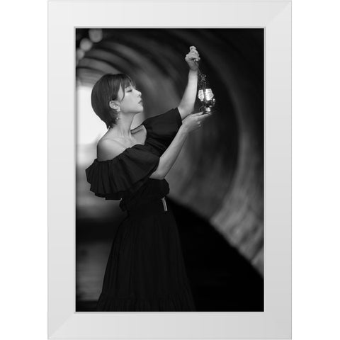Seek In The Light White Modern Wood Framed Art Print by Sakamoto, Tsutomu