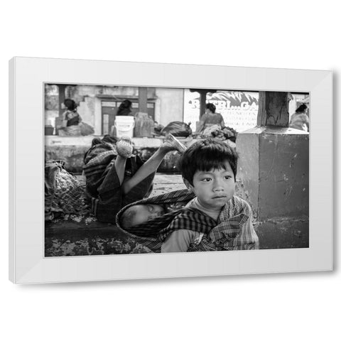 Guatemala White Modern Wood Framed Art Print by Naor, Orna