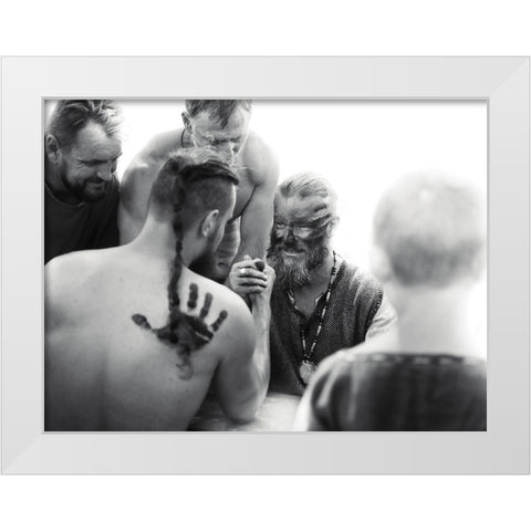 Invictus White Modern Wood Framed Art Print by Aurelian