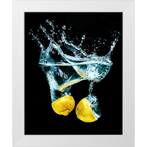 Splash White Modern Wood Framed Art Print by Girmencea, Robert