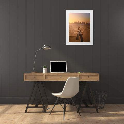 Taking Off From Nowhere White Modern Wood Framed Art Print by De La, Javier