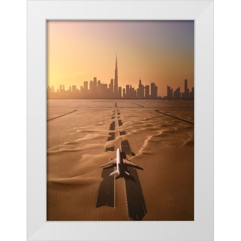 Taking Off From Nowhere White Modern Wood Framed Art Print by De La, Javier