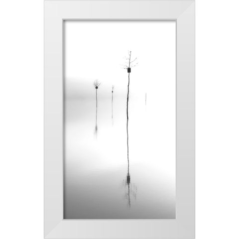 Trees White Modern Wood Framed Art Print by Zhang, Mei