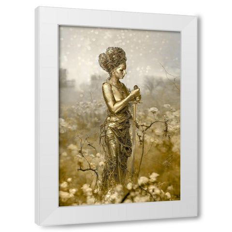 Goldennature White Modern Wood Framed Art Print by Egger, Marcel