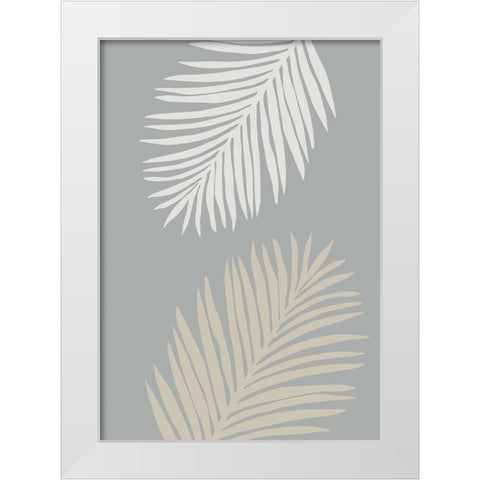 Leaves 002 White Modern Wood Framed Art Print by Pictufy Studio