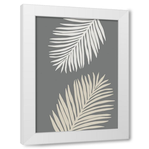 Leaves 001 White Modern Wood Framed Art Print by Pictufy Studio