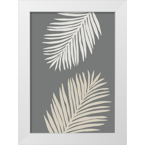 Leaves 001 White Modern Wood Framed Art Print by Pictufy Studio