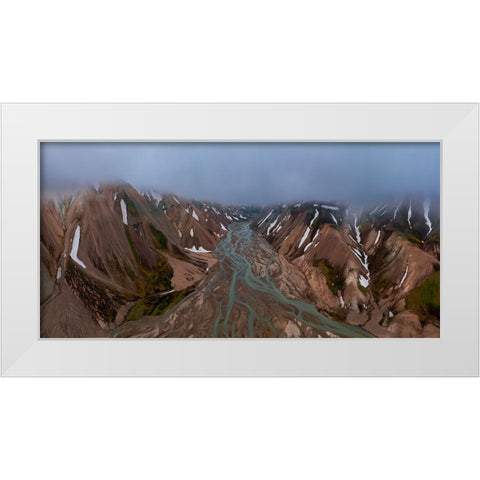 RIVer On Highland White Modern Wood Framed Art Print by Bian, James