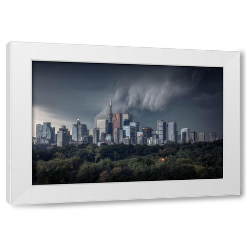 Ominous White Modern Wood Framed Art Print by Hill, David