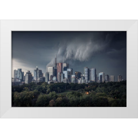 Ominous White Modern Wood Framed Art Print by Hill, David