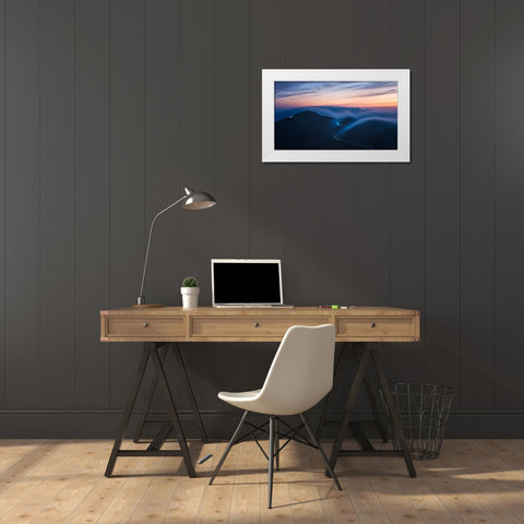 Soaking In Fog White Modern Wood Framed Art Print by Ren, Chuanxu