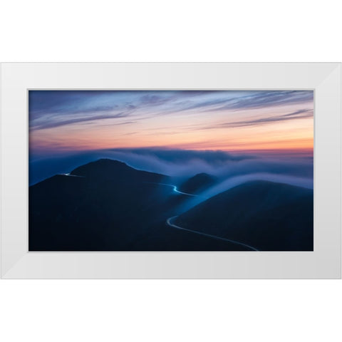 Soaking In Fog White Modern Wood Framed Art Print by Ren, Chuanxu