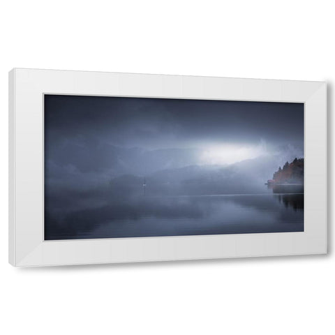 Foggy Morning In Walchensee 7R20727 White Modern Wood Framed Art Print by Joanaduenas