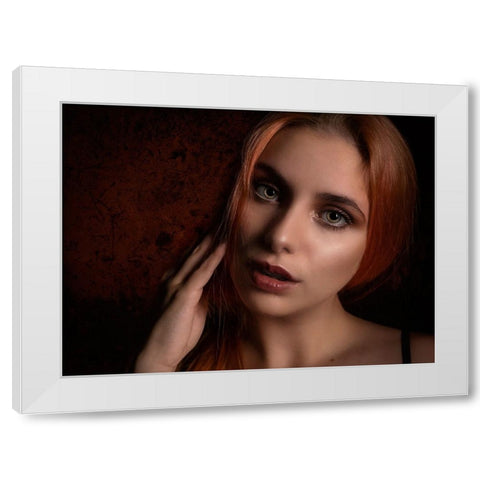 Darina White Modern Wood Framed Art Print by D. Pop, Ovi