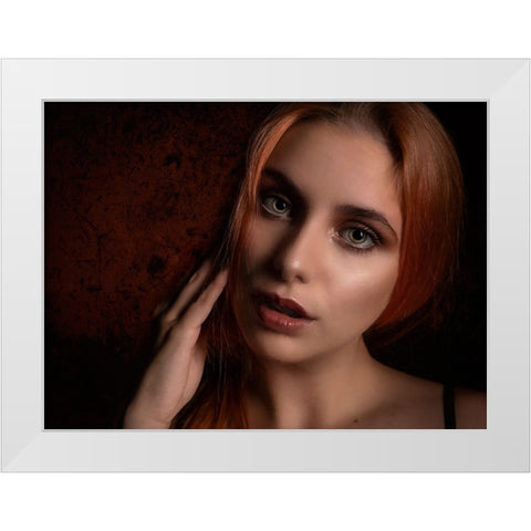 Darina White Modern Wood Framed Art Print by D. Pop, Ovi