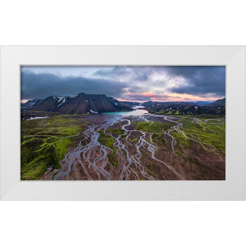 Highland Landscape White Modern Wood Framed Art Print by Bian, James