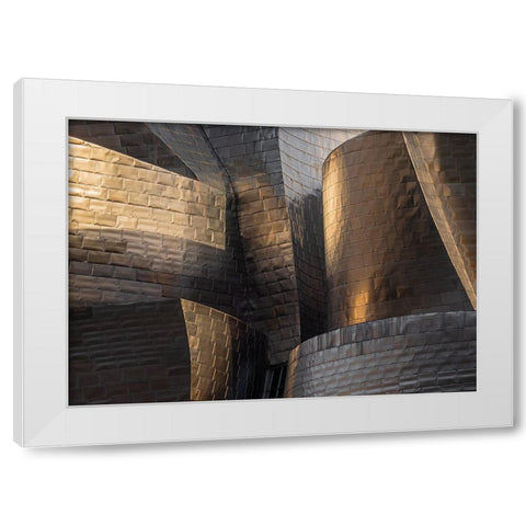 Volumes And Textures At The Guggenheim White Modern Wood Framed Art Print by Urrutia, Adolfo