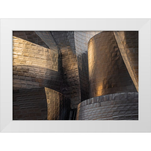 Volumes And Textures At The Guggenheim White Modern Wood Framed Art Print by Urrutia, Adolfo