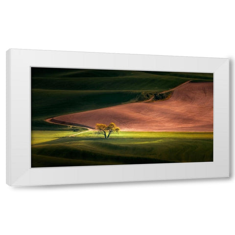 EobcÂ”D White Modern Wood Framed Art Print by Fengying Long