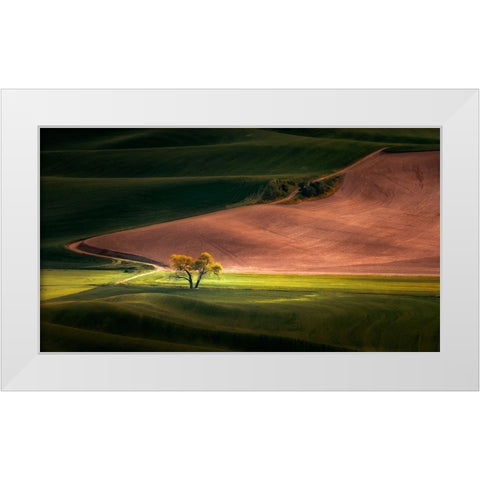 EobcÂ”D White Modern Wood Framed Art Print by Fengying Long