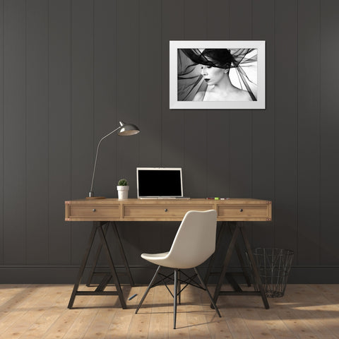 Mahsun White Modern Wood Framed Art Print by Saeidinia, Afshin