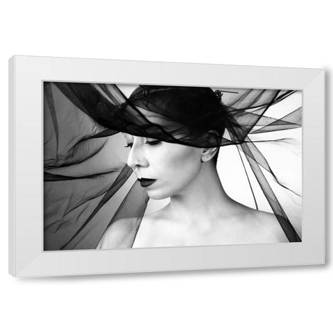 Mahsun White Modern Wood Framed Art Print by Saeidinia, Afshin