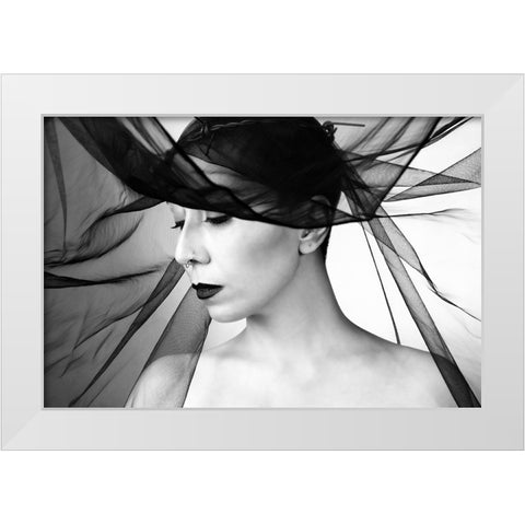 Mahsun White Modern Wood Framed Art Print by Saeidinia, Afshin