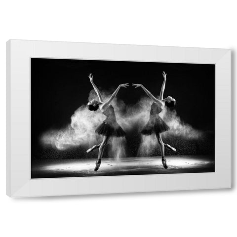 Double Bends White Modern Wood Framed Art Print by Bunjamin (Abe), Antonyus