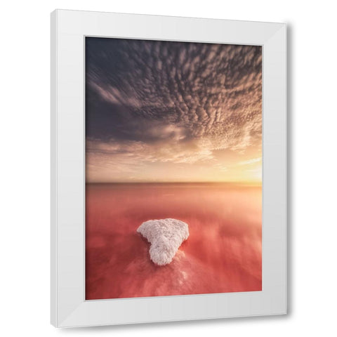 Salinas De Torrevieja-Spain White Modern Wood Framed Art Print by Antonio Trivino, Jose