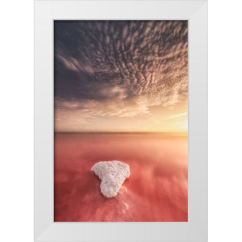 Salinas De Torrevieja-Spain White Modern Wood Framed Art Print by Antonio Trivino, Jose