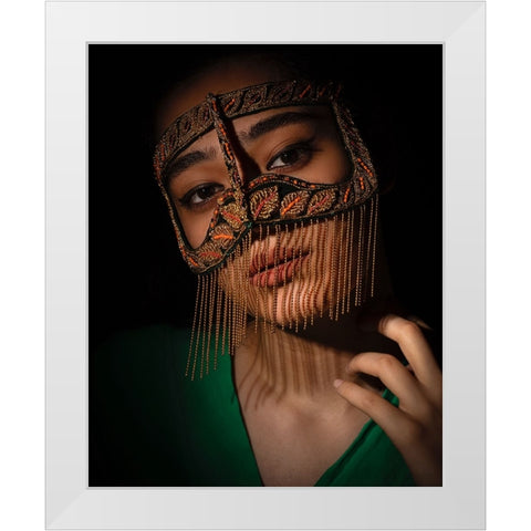 Minstrel White Modern Wood Framed Art Print by Keramati, Saeed