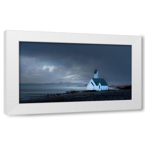 Lonely White Modern Wood Framed Art Print by Lu, Alex