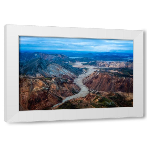 Landmannalaugar White Modern Wood Framed Art Print by Bian, James