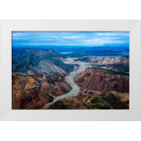 Landmannalaugar White Modern Wood Framed Art Print by Bian, James