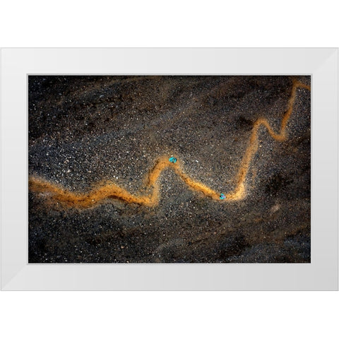 Stock Chart -- Aerial Abstract Of A Hiking Trail White Modern Wood Framed Art Print by Bian, James