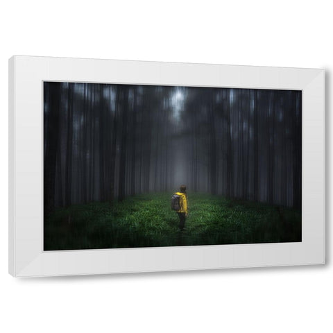 Anxious Forest White Modern Wood Framed Art Print by Sugita, Masaki