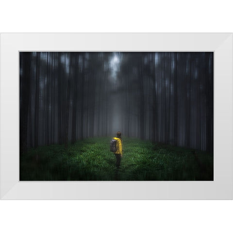 Anxious Forest White Modern Wood Framed Art Print by Sugita, Masaki