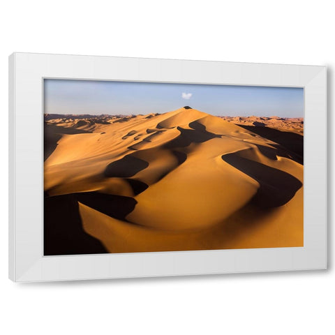 A Sand Volcano White Modern Wood Framed Art Print by Liao, Yuhan