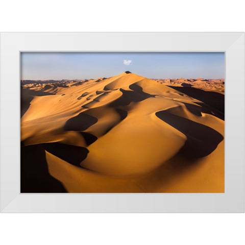 A Sand Volcano White Modern Wood Framed Art Print by Liao, Yuhan