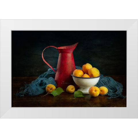 Summer Fruits White Modern Wood Framed Art Print by Sahin, Ramiz