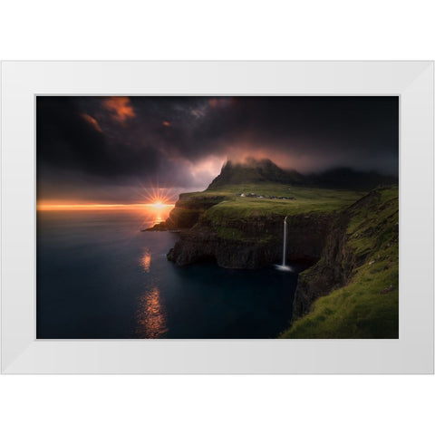 Maolafossur White Modern Wood Framed Art Print by Nienartowicz, Karol