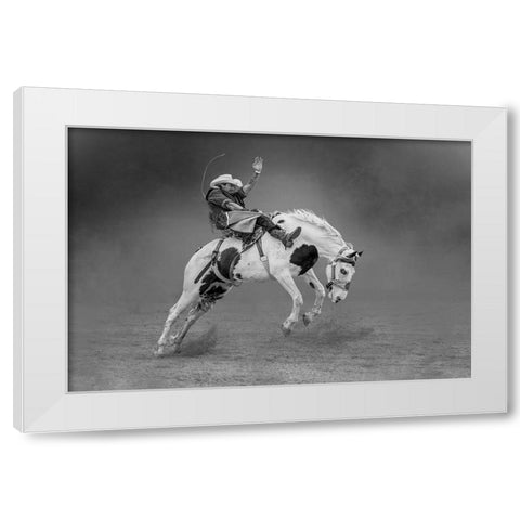 Get Off Me! White Modern Wood Framed Art Print by Ni, Xiaolin