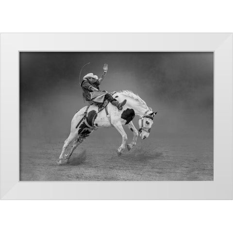 Get Off Me! White Modern Wood Framed Art Print by Ni, Xiaolin