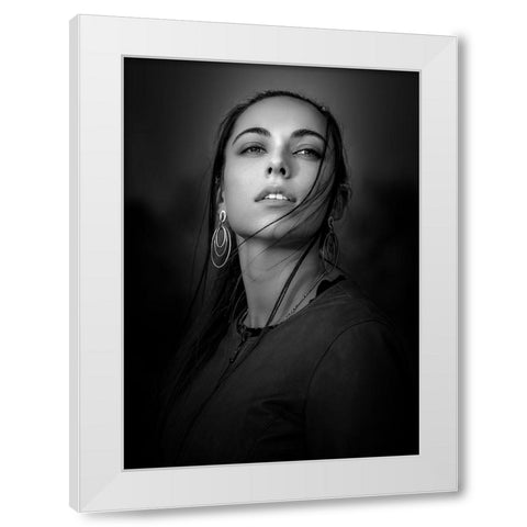 Ritratto Di Valentina White Modern Wood Framed Art Print by Fidanza, Toni