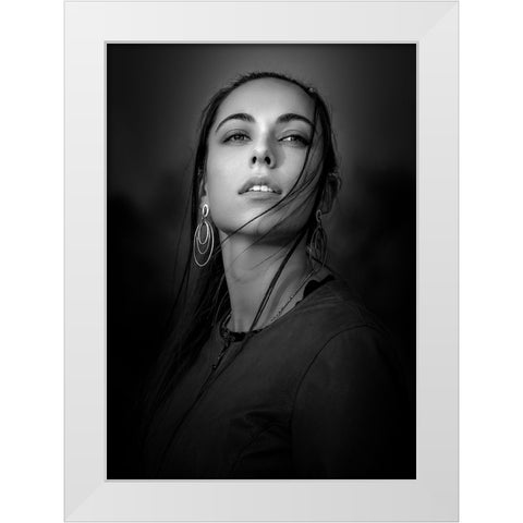 Ritratto Di Valentina White Modern Wood Framed Art Print by Fidanza, Toni