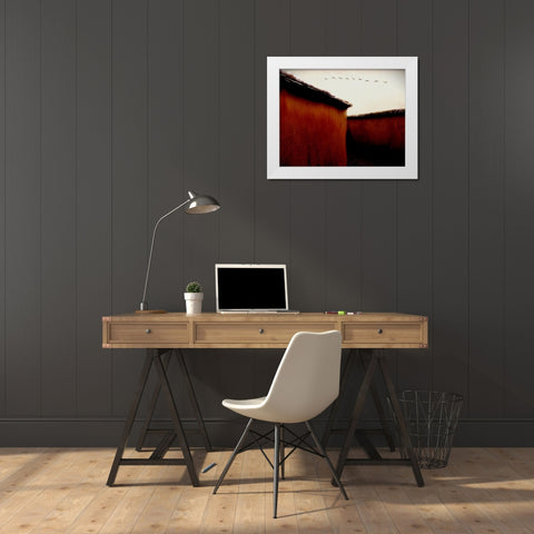 Leaving For Winter White Modern Wood Framed Art Print by Thomas, Gareth