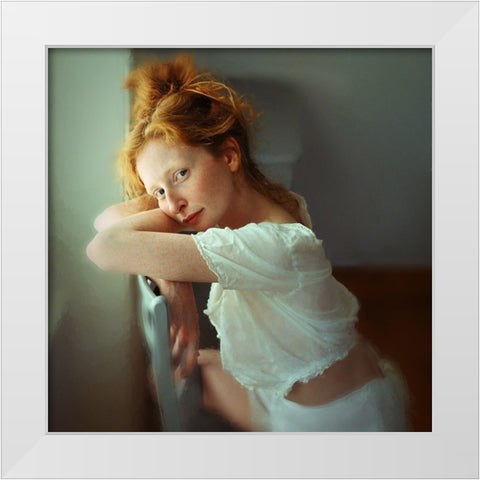 Lucy II White Modern Wood Framed Art Print by Kenp