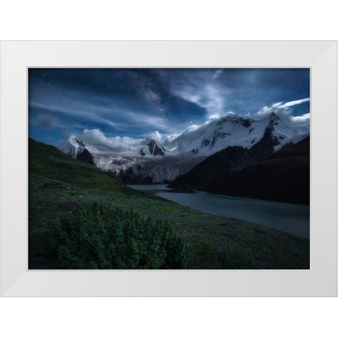 Tibet. White Modern Wood Framed Art Print by Jin, Bihuan